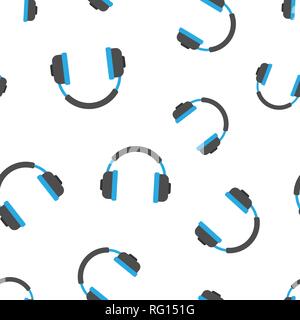 Headphone headset icon seamless pattern background. Headphones vector illustration. Audio gadget symbol pattern. Stock Vector