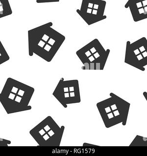 House building icon seamless pattern background. Home apartment vector illustration. House dwelling symbol pattern. Stock Vector