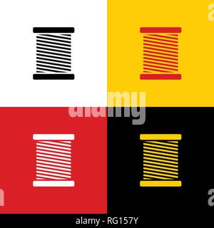 Thread sign illustration. Vector. Icons of german flag on corresponding colors as background. Stock Vector