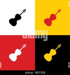 Violin sign illustration. Vector. Icons of german flag on corresponding colors as background. Stock Vector
