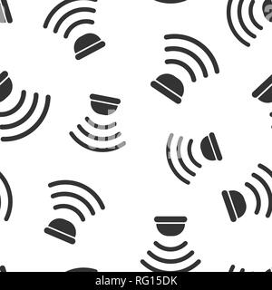 Motion sensor icon seamless pattern background. Sensor waves vector illustration. Security connection symbol pattern. Stock Vector