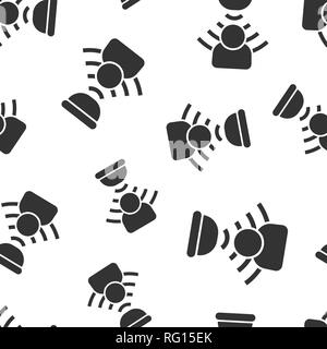 Motion sensor icon seamless pattern background. Sensor waves with man vector illustration. People security connection symbol pattern. Stock Vector