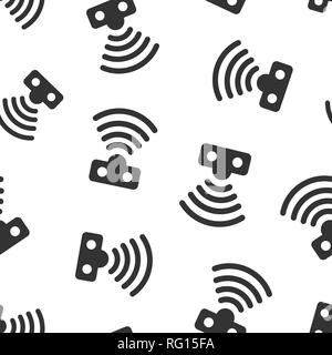 Motion sensor icon seamless pattern background. Sensor waves vector illustration. Security connection symbol pattern. Stock Vector