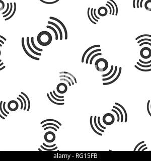 Motion sensor icon seamless pattern background. Sensor waves vector illustration. Security connection symbol pattern. Stock Vector