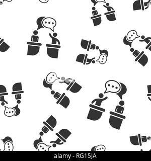 Politic debate icon seamless pattern background. Presidential debates vector illustration. Businessman discussion symbol pattern. Stock Vector