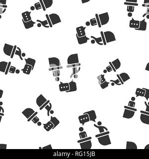 Politic debate icon seamless pattern background. Presidential debates vector illustration. Businessman discussion symbol pattern. Stock Vector