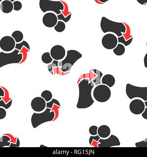 People referral icon seamless pattern background. Business communication vector illustration. Reference teamwork symbol pattern. Stock Vector
