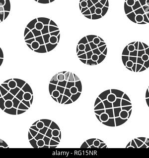Earth planet icon seamless pattern background. Globe geographic vector illustration. Global communication symbol pattern. Stock Vector