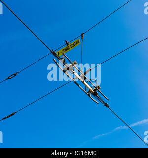 Overhead Electrical Equipment - Power Line - Tram Stock Photo