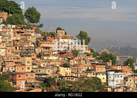 Panorama view of Brazilian urban slum favela Complexo Alemao in