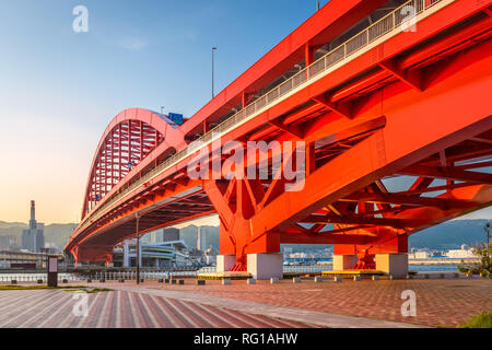 Port Island, Kobe, Japan skyline. Stock Photo