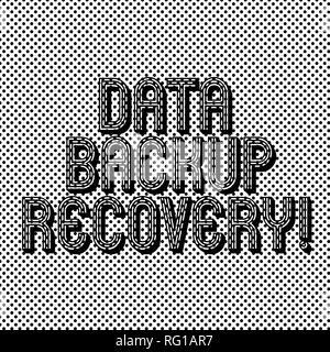 Text sign showing Data Backup Recovery. Conceptual photo the process of backing up data in case of a loss Seamless Polka Dots Pixel Effect for Web Des Stock Photo