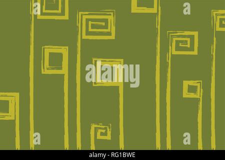 Abstract background pattern made with paint brush strokes in two tones of green. Modern vector art in flower abstraction. Stock Vector