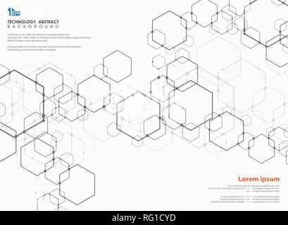 Abstract futuristic of technology pentagon modern design pattern. Connecting for science art work, you can use for poster, ad, magazine, brochure, ban Stock Vector