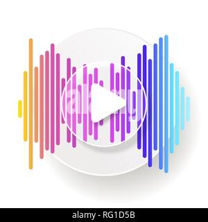 Pulse Music Player. Audio Colorful Wave Logo. Vector Equalizer Element Stock Vector