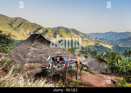Hill tribe village In thailand Stock Photo