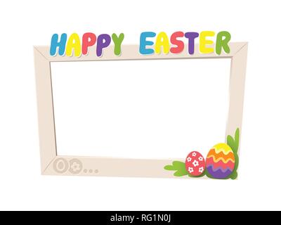 Social network Easter frame - cartoon style isolated on white background Stock Vector