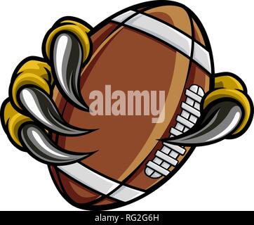 Eagle Bird Monster Claw Holding Football Ball Stock Vector