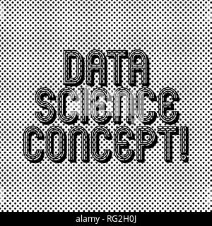 Text sign showing Data Science Concept. Conceptual photo extraction of valuable knowledge from raw data Seamless Polka Dots Pixel Effect for Web Desig Stock Photo