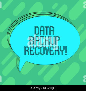 Conceptual hand writing showing Data Backup Recovery. Business photo showcasing the process of backing up data in case of a loss Oval Outlined Solid C Stock Photo