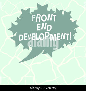 Writing note showing Front End Development. Business photo showcasing Altering data to graphical interface for user to view Blank Oval Color Speech Bu Stock Photo