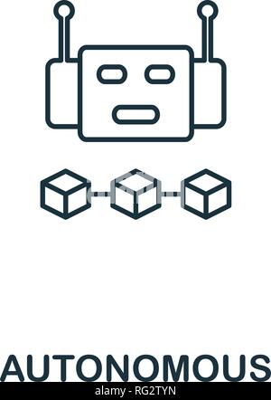 Autonomous outline icon. Thin line style design from blockchain collection. Creative autonomous icon for web design, apps, software, printing usage. Stock Vector