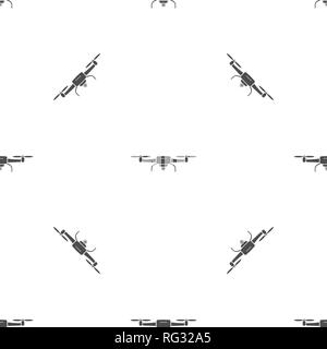Drones seamless pattern stylish texture. Vector illustration. Stock Vector
