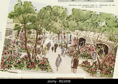 . California sets the fashion. Nurseries (Horticulture) Catalogs; Flowers Seeds Catalogs; Roses Catalogs; Plants, Ornamental Catalogs. Entrance and typical view of Salesroom at one of Germain's Stores.. Please note that these images are extracted from scanned page images that may have been digitally enhanced for readability - coloration and appearance of these illustrations may not perfectly resemble the original work.. Germain Seed and Plant Company; Henry G. Gilbert Nursery and Seed Trade Catalog Collection. Los Angeles, Calif. : Germain