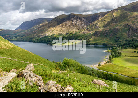 Lake District North West England UK stunning views from the walk looking down from Haystacks  onto  Buttermere Lake Stock Photo