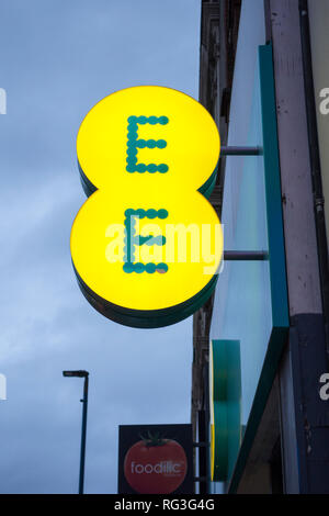 Bt Owned Mobile Phone Company Ee Signage Outside One Of Its Outlets In Putney London Uk Stock Photo Alamy
