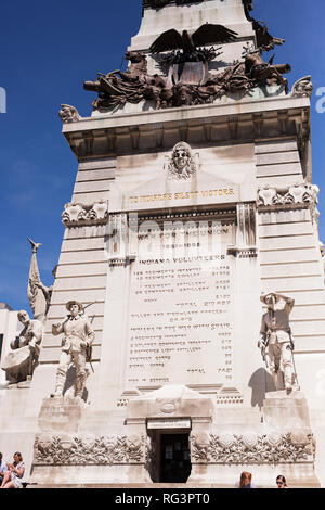 The Soldiers and Sailors Monument on the Circle in downtown Indianapolis, Indiana, USA. Stock Photo