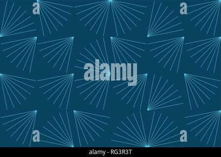 Seamless, abstract background pattern made with lines in light abstraction. Modern, decorative vector art in blue color. Stock Vector
