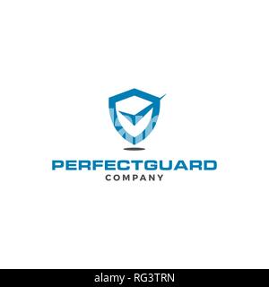 Professional Serious Perfect Guard Security Logo Design Template Vector Idea Stock Vector
