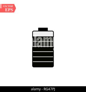full battery icon isolated on white background eps10 Stock Vector