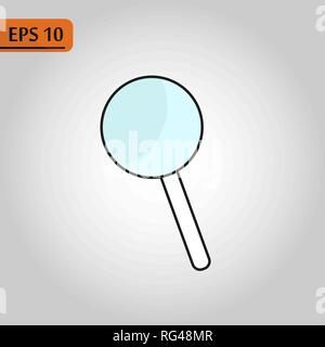 loupe, lupe, search, zoom tool, black simple icon on white - Vector eps10 Stock Vector