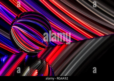 Light Painting with a Crystal / Glass / Lens Ball Stock Photo