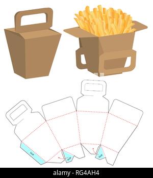 Box packaging die cut template design. 3d mock-up Stock Vector