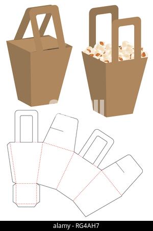 Box packaging die cut template design. 3d mock-up Stock Vector