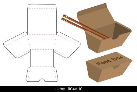 Box packaging die cut template design. 3d mock-up Stock Vector