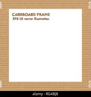 Square cardboard frame. Vector illustration. Place for photos and text Stock Vector