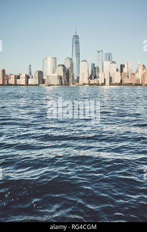 New York City skyline, color toned picture, USA. Stock Photo