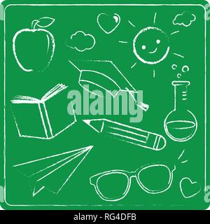 Back to school chalkboard sketch Vector illustration Stock Vector Image ...