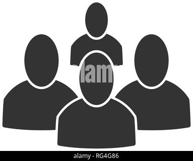 Group, conference,  company, 4 humans, staff flat icon. Vector illustration, EPS10. Stock Vector