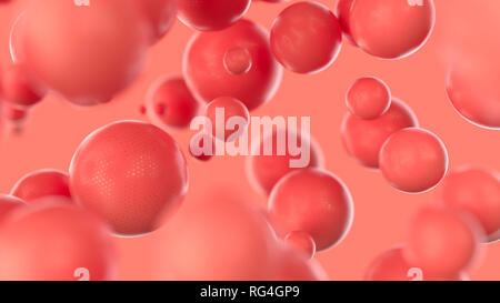 Abstract Living coral color background with balls Stock Photo