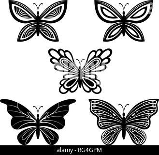 Butterflies Pictograms Stock Vector