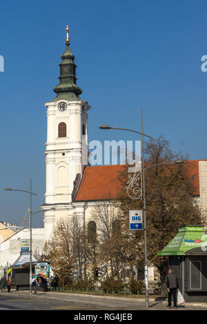 NOVI SAD, VOJVODINA, SERBIA - NOVEMBER 11, 2018: Orthodox Church of Holy Mother's Ascension in City of Novi Sad, Vojvodina, Serbia