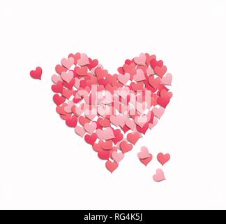 Pink Love Heart Shape Made Up of Hearts Stock Photo - Alamy