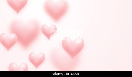 Valentine's Day love hearts background. Vector illustration. Stock Vector