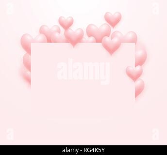 Love hearts celebrations event frame. Vector illustration. Stock Vector