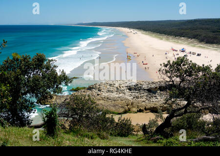 View of Main Beach from North Gorge Walk, Point Lookout, North Stradbroke Island, Queensland, Australia Stock Photo